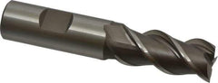 Interstate - 3/4" Diam, 1-5/8" LOC, 3 Flute Cobalt Roughing & Finishing Square End Mill - Uncoated, 3-7/8" OAL, 3/4" Shank Diam, Straight Shank, 45° Helix, Centercutting - USA Tool & Supply