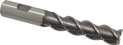 Interstate - 3/4" Diam, 3" LOC, 3 Flute Cobalt Roughing & Finishing Square End Mill - Uncoated, 5-1/4" OAL, 3/4" Shank Diam, Straight Shank, 45° Helix, Centercutting - USA Tool & Supply