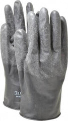 North - Size XL (10), 11" Long, 13 mil Thick, Butyl Chemical Resistant Gloves - Textured Finish, Rolled Cuff, Black - USA Tool & Supply