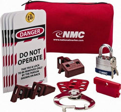 NMC - 12 Piece Electrical Lockout Kit - Keyed Differently, Comes in Pouch - USA Tool & Supply