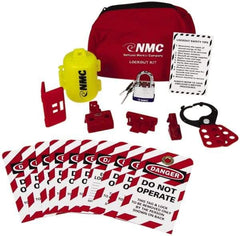 NMC - 18 Piece Electrical Lockout Kit - Keyed Differently, Comes in Pouch - USA Tool & Supply