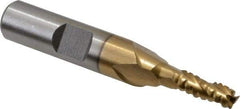 Interstate - 3/16" Diam, 1/2" LOC, 3 Flute Cobalt Roughing & Finishing Square End Mill - TiN Finish, 2-3/8" OAL, 3/8" Shank Diam, Weldon Shank, 30° Helix, Non-Centercutting - USA Tool & Supply
