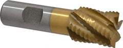 Interstate - 1" Diam, Coarse Pitch, 1-1/8" LOC, 6 Flute Cobalt Roughing Square End Mill - TiN Finish, 3-3/8" OAL, 3/4" Shank Diam, Single End, Centercutting - USA Tool & Supply