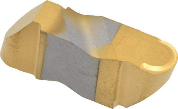 Kennametal - 4125NR K Grade KC730, 6.35mm Cutting Width Carbide Grooving Insert - 6.35mm Max Depth of Cut, Right Hand, 3.18mm Corner Radius, TiN Finish - USA Tool & Supply