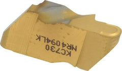 Kennametal - 4094NR K Grade KC730, 4.78mm Cutting Width Carbide Grooving Insert - 6.35mm Max Depth of Cut, Left Hand, 2.39mm Corner Radius, TiN Finish - USA Tool & Supply