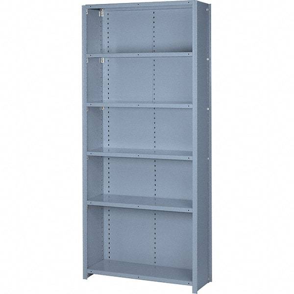 Lyon - 6 Shelf, 900 Lb. Capacity, Closed Shelving Starter Unit - 36 Inch Wide x 12 Inch Deep x 84 Inch High, Gray - USA Tool & Supply