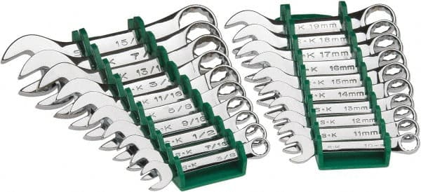 SK - 20 Piece, 3/8 to 15/16", Combination Wrench Set - USA Tool & Supply