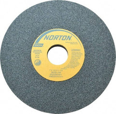 Norton - 7" Diam x 1-1/4" Hole x 1/2" Thick, J Hardness, 60 Grit Surface Grinding Wheel - Silicon Carbide, Type 1, Medium Grade, 3,600 Max RPM, Vitrified Bond, No Recess - USA Tool & Supply