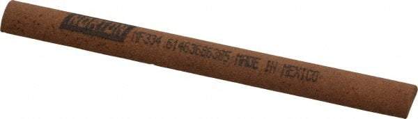 Norton - 4" Long x 3/8" Diam Aluminum Oxide Sharpening Stone - Half Round, Medium Grade - USA Tool & Supply