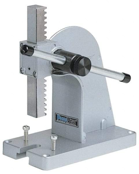 Panavise - 3/4" Ram, 2-1/8" Throat Depth, 1/4 Ton Manual Arbor Press - 4" Max Work Height x 3.7" Base Width x 7" Base Depth - USA Tool & Supply