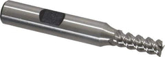 Interstate - 1/4" Diam, 5/8" LOC, 3 Flute Cobalt Roughing & Finishing Square End Mill - Uncoated, 2-7/16" OAL, 3/8" Shank Diam, Weldon Shank, 60° Helix, Centercutting, Regular Length - USA Tool & Supply