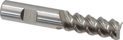 Interstate - 5/8" Diam, 1-5/8" LOC, 3 Flute Cobalt Roughing & Finishing Square End Mill - Uncoated, 3-3/4" OAL, 5/8" Shank Diam, Weldon Shank, 60° Helix, Centercutting, Regular Length - USA Tool & Supply