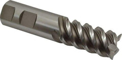 Interstate - 1" Diam, 2" LOC, 4 Flute Cobalt Roughing & Finishing Square End Mill - Uncoated, 4-1/2" OAL, 1" Shank Diam, Weldon Shank, 60° Helix, Centercutting, Regular Length - USA Tool & Supply