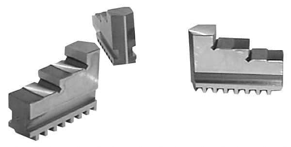 Buck Chuck Company - 15" Max Chuck Diam Compatibility, Steel Tongue & Groove Hard Lathe Top Jaws - 2" High - USA Tool & Supply