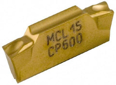 Seco - LCMF, 0.157" Cutting Width, MC, CP600 Grade, Double End Multi-Directional Turning Insert - TiAlN, TiN Coated - USA Tool & Supply