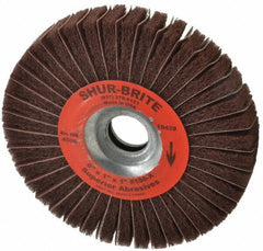 Superior Abrasives - 6" Diam, 180 Grit Aluminum Oxide Duplex Wheel - 1" Hole, 1" Wide, Coated, Very Fine Grade, 4,500 Max RPM - USA Tool & Supply