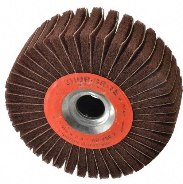 Superior Abrasives - 6" Diam, 80 Grit Aluminum Oxide Duplex Wheel - 1" Hole, 2" Wide, Coated, Medium Grade, 4,500 Max RPM - USA Tool & Supply