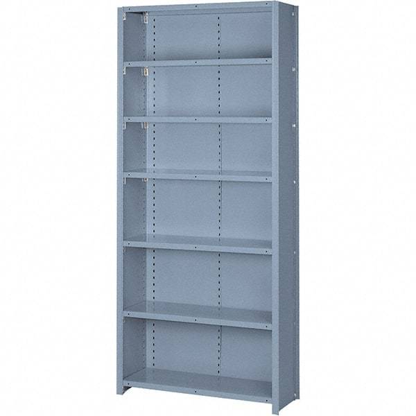 Lyon - 7 Shelf, 900 Lb. Capacity, Closed Shelving Starter Unit - 36 Inch Wide x 18 Inch Deep x 84 Inch High, Gray - USA Tool & Supply