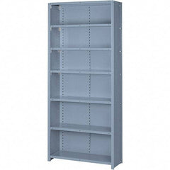 Lyon - 7 Shelf, 600 Lb. Capacity, Closed Shelving Starter Unit - 36 Inch Wide x 24 Inch Deep x 84 Inch High, Gray - USA Tool & Supply