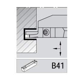 Kennametal - 5mm Groove Width, 19mm Max Depth of Cut, Left Hand Cut, A4M-B Indexable Grooving Blade - 5 Seat Size, Series A4 - USA Tool & Supply