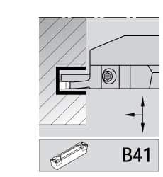 Kennametal - 4mm Groove Width, 14mm Max Depth of Cut, Left Hand Cut, A4M-B Indexable Grooving Blade - 4 Seat Size, Series A4 - USA Tool & Supply