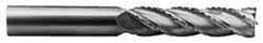 M.A. Ford - 5/8" Diam, 1-1/4" LOC, 4 Flute Solid Carbide Roughing & Finishing Square End Mill - Uncoated, 3-1/2" OAL, 5/8" Shank Diam, Straight Shank, 30° Helix, Centercutting, Regular Length - USA Tool & Supply