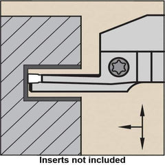 Kennametal - 2mm Groove Width, 12mm Max Depth of Cut, Right Hand Cut, A4M-B Indexable Grooving Blade - 2 Seat Size, Series A4 - USA Tool & Supply