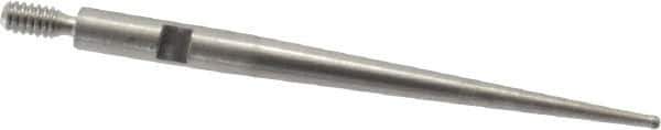 SPI - 0.032" Ball Diam, Steel, Ball Test Indicator Contact Point - 1-5/16" Contact Point Length, Use with Starrett Test Indicators - USA Tool & Supply