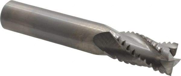 M.A. Ford - 1/2" Diam, 1" LOC, 4 Flute Solid Carbide Roughing & Finishing Square End Mill - Uncoated, 3" OAL, 1/2" Shank Diam, Straight Shank, 30° Helix, Centercutting, Regular Length - USA Tool & Supply