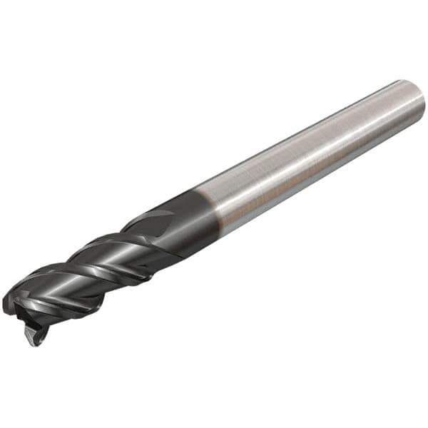 Iscar - 12mm, 3 Flute, Single End, Solid Carbide, 3mm Corner Radius End Mill - 83mm OAL, 45° Helix, Right Hand Flute, 25mm LOC, Right Hand Cut - USA Tool & Supply