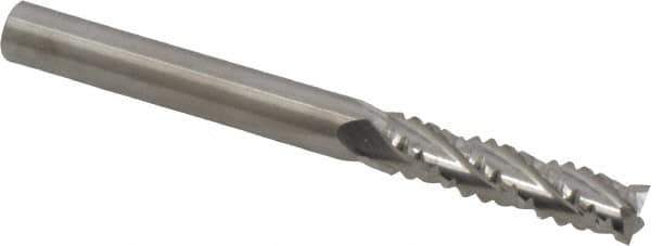 M.A. Ford - 5/16" Diam, 1-3/8" LOC, 4 Flute Solid Carbide Roughing & Finishing Square End Mill - Uncoated, 3-1/4" OAL, 5/16" Shank Diam, Straight Shank, 30° Helix, Centercutting, Extra Long Length - USA Tool & Supply