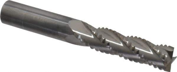 M.A. Ford - 5/8" Diam, 2-1/2" LOC, 4 Flute Solid Carbide Roughing & Finishing Square End Mill - Uncoated, 4-5/8" OAL, 5/8" Shank Diam, Straight Shank, 30° Helix, Centercutting, Extra Long Length - USA Tool & Supply