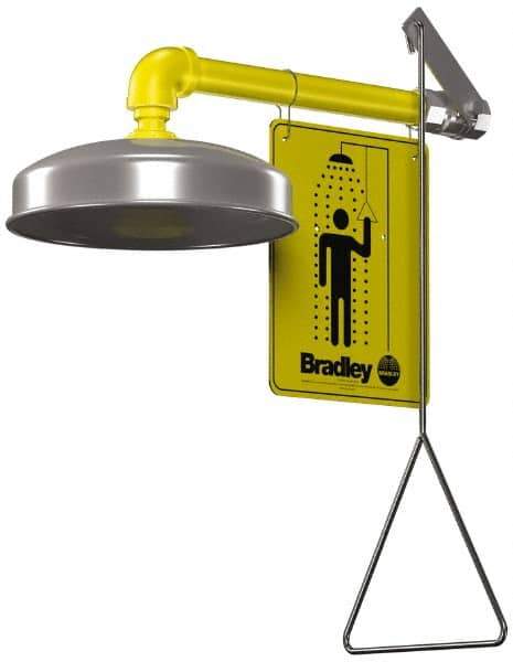 Bradley - Plumbed Drench Showers Mount: Horizontal Shower Head Material: Plastic with Stainless Steel - USA Tool & Supply