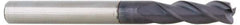 Accupro - 1", 3 Flute, Single End, Solid Carbide, 0.03" Corner Radius End Mill - 4" OAL, 35° Helix, Right Hand Flute, 2" LOC, Right Hand Cut - USA Tool & Supply