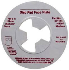 3M - 5" Max Diam, Abrasive Disc Face Plate - 5/8-11, 9,500 RPM - USA Tool & Supply