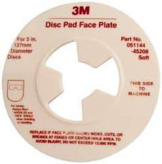 3M - 5" Max Diam, Abrasive Disc Face Plate - 5/8-11, 9,500 RPM - USA Tool & Supply