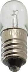 Value Collection - 2.4 Watt, Incandescent Miniature & Specialty T3-1/4 Lamp - Miniature Screw Base, 2 to 4.999 Equivalent Range, Warm (1,000 to 3,000), Dimmable, 1" OAL - USA Tool & Supply