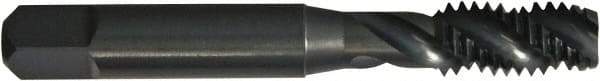 Vermont Tap & Die - M12x1.75 Metric 3 Flute 6H Modified Bottoming Spiral Flute Tap - Powdered Metal, Oxide Finish, 3-3/8" OAL, Right Hand Flute, Right Hand Thread, D6, Series 5750SM - USA Tool & Supply