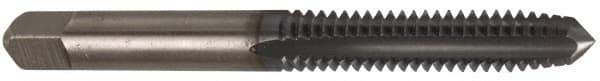 Cleveland - 5/16-18 UNC 2B 4 Flute TiCN Finish High Speed Steel Straight Flute Standard Hand Tap - Plug, Right Hand Thread, 0.69" Thread Length, H3 Limit, Oversize - Exact Industrial Supply