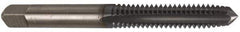 Cleveland - 5/16-18 UNC 2B 4 Flute TiCN Finish High Speed Steel Straight Flute Standard Hand Tap - Plug, Right Hand Thread, 0.69" Thread Length, H3 Limit, Oversize - Exact Industrial Supply