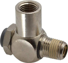 Norgren - 1/4" Female NPT x 1/4" Male NPT Tamper Resistant Flow Control Valve - 5 to 150 psi, Needle Valve & Brass Material - USA Tool & Supply