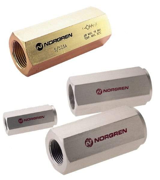 Norgren - 1-1/2" NPT High Flow Air Fuse - 0 to 232 psi, Shutoff Valve & Aluminum Material - USA Tool & Supply