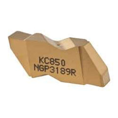 Kennametal - 3189NGP Grade KC850, 4.8mm Cutting Width Carbide Grooving Insert - 3.81mm Max Depth of Cut, Right Hand, 0.57mm Corner Radius, TiC/TiCN/TiN Finish - USA Tool & Supply