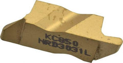 Kennametal - 3031NRD Grade KC850, 1.58mm Cutting Width Carbide Grooving Insert - 3.18mm Max Depth of Cut, Left Hand, 0.79mm Corner Radius, TiC/TiCN/TiN Finish - USA Tool & Supply