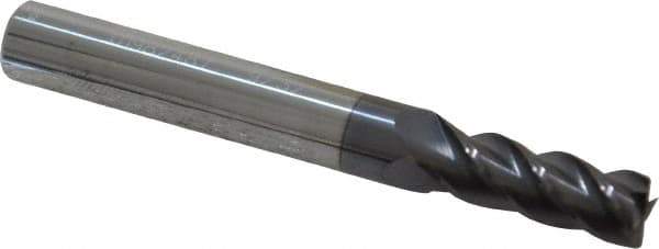 Accupro - 9/32", 3/4" LOC, 5/16" Shank Diam, 2-1/2" OAL, 4 Flute, Solid Carbide Square End Mill - Single End, AlTiN Finish, Spiral Flute, 40° Helix, Centercutting, Right Hand Cut, Right Hand Flute - USA Tool & Supply