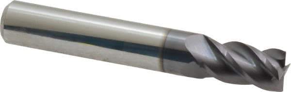 Accupro - 19/64", 1/2" LOC, 5/16" Shank Diam, 2" OAL, 4 Flute, Solid Carbide Square End Mill - Single End, AlTiN Finish, Spiral Flute, 40° Helix, Centercutting, Right Hand Cut, Right Hand Flute - USA Tool & Supply