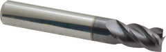 Accupro - 19/64", 1/2" LOC, 5/16" Shank Diam, 2" OAL, 4 Flute, Solid Carbide Square End Mill - Single End, AlTiN Finish, Spiral Flute, 40° Helix, Centercutting, Right Hand Cut, Right Hand Flute - USA Tool & Supply