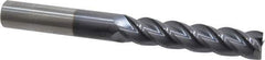 Accupro - 7/16", 2" LOC, 7/16" Shank Diam, 4" OAL, 4 Flute, Solid Carbide Square End Mill - Single End, AlTiN Finish, Spiral Flute, 40° Helix, Centercutting, Right Hand Cut, Right Hand Flute - USA Tool & Supply