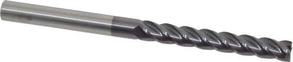 Accupro - 7/16", 3" LOC, 7/16" Shank Diam, 6" OAL, 4 Flute, Solid Carbide Square End Mill - Single End, AlTiN Finish, Spiral Flute, 40° Helix, Centercutting, Right Hand Cut, Right Hand Flute - USA Tool & Supply