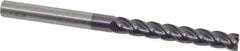 Accupro - 7/16", 3" LOC, 7/16" Shank Diam, 6" OAL, 4 Flute, Solid Carbide Square End Mill - Single End, AlTiN Finish, Spiral Flute, 40° Helix, Centercutting, Right Hand Cut, Right Hand Flute - USA Tool & Supply